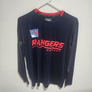 Fanatics Blue New York Rangers Pro Long Sleeve Shirt Men' Size Small